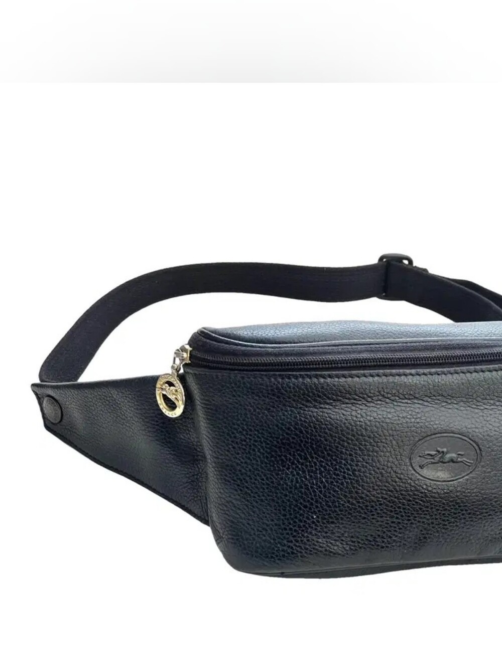 Longchamp Le Foulonne Belt Bag Pebbled Leather Unisex Vintage